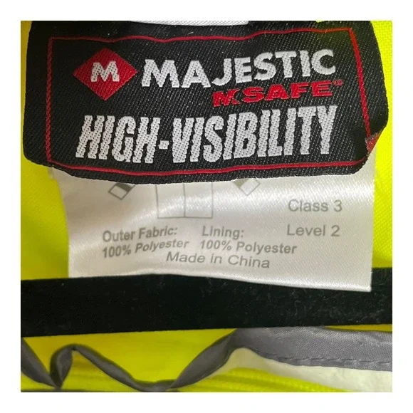 Majestic High Visibility Safety Jacket Class 3 Yellow Workwear Mens M - Picture 12 of 15